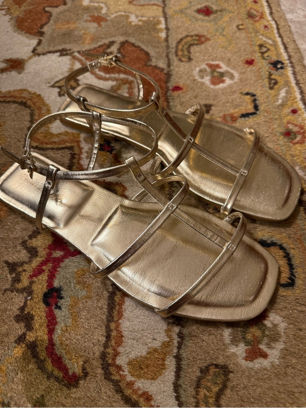 Bamboo Gold Strappy Women’s Sandals worn twice